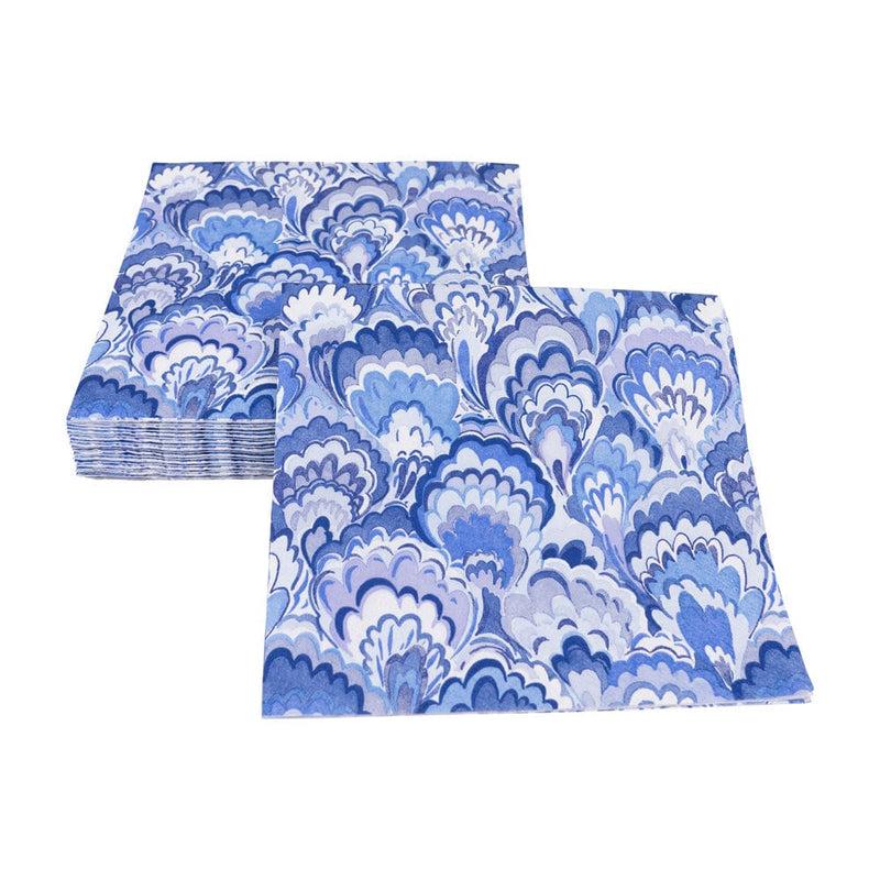 Caspari Marbled Ceramica Indigo Luncheon Napkins - 20 Per Package