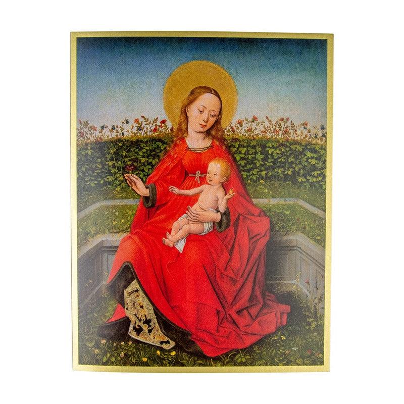 Caspari Maria Of The Rose Bush D-Size Boxed Christmas Cards - 15 Cards And Envelopes