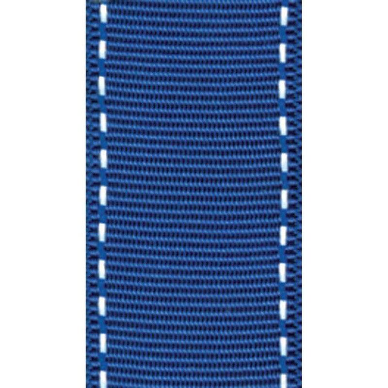 Caspari Marine Blue & White Grosgrain Wired Ribbon - 9 Yard Spool