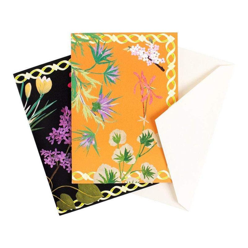 Caspari Mary Delany Flower Mosaics Assorted Boxed Note Cards - 8 Note Cards & 8 Envelopes