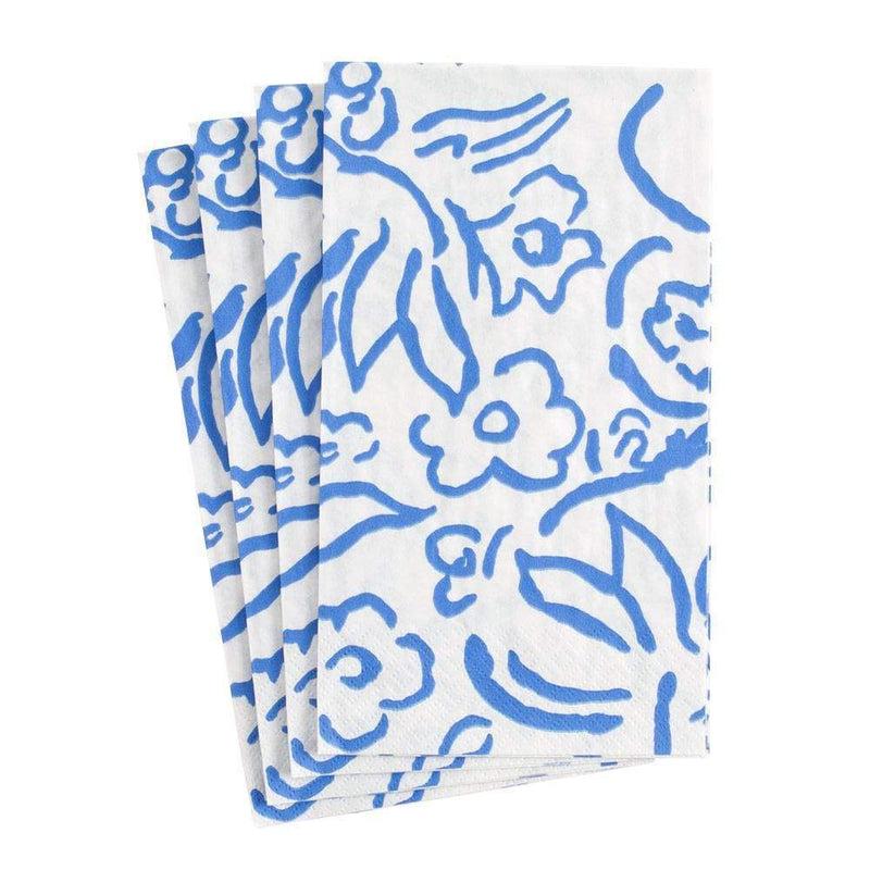 Caspari Matisse Paper Guest Towel Napkins In Blue - 15 Per Package