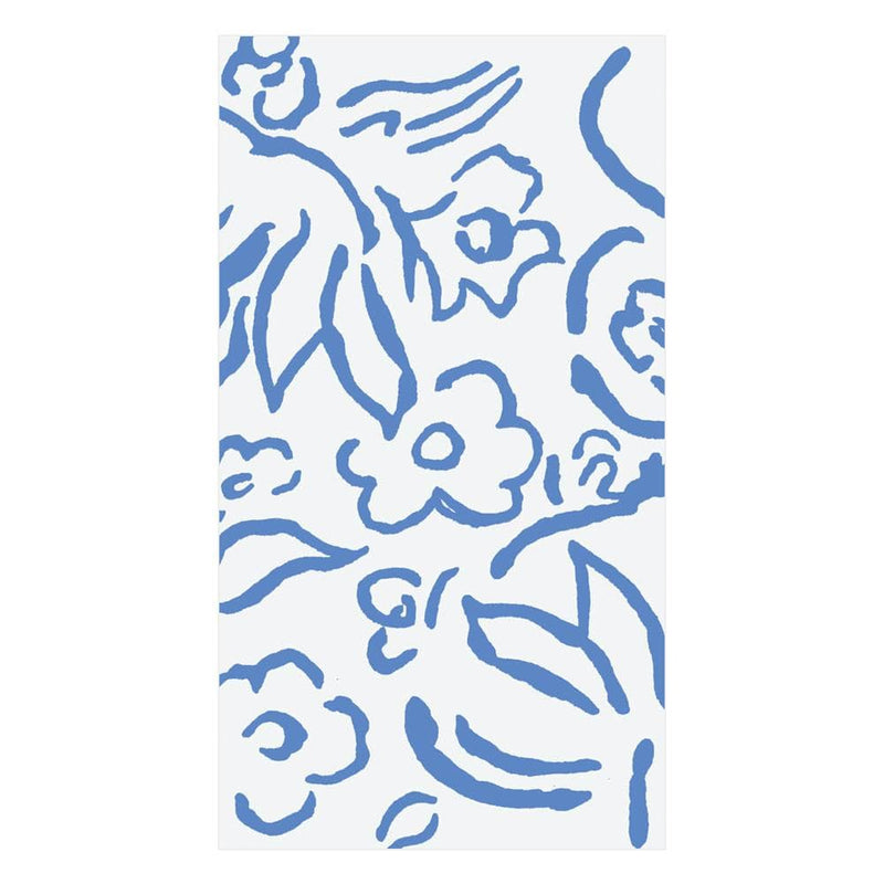 caspari Matisse Paper Guest Towel Napkins in Blue - 15 Per Package