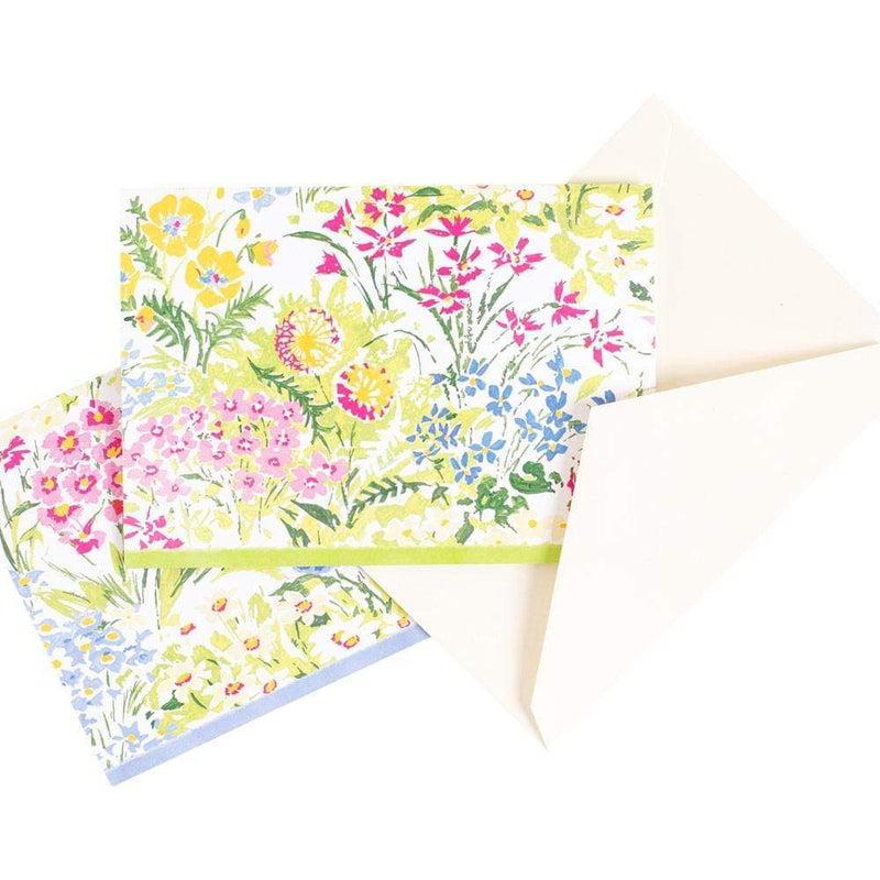 Caspari Meadow Flowers Assorted Boxed Note Cards - 8 Note Cards & 8 Envelopes