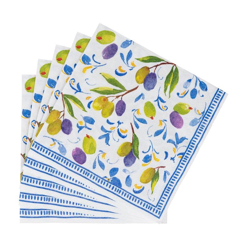 Caspari Mediterranean Blue Luncheon Napkins - 20 Per Package