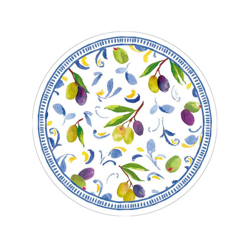 Caspari Mediterranean Blue Paper Salad & Dessert Plates - 8 Per Package