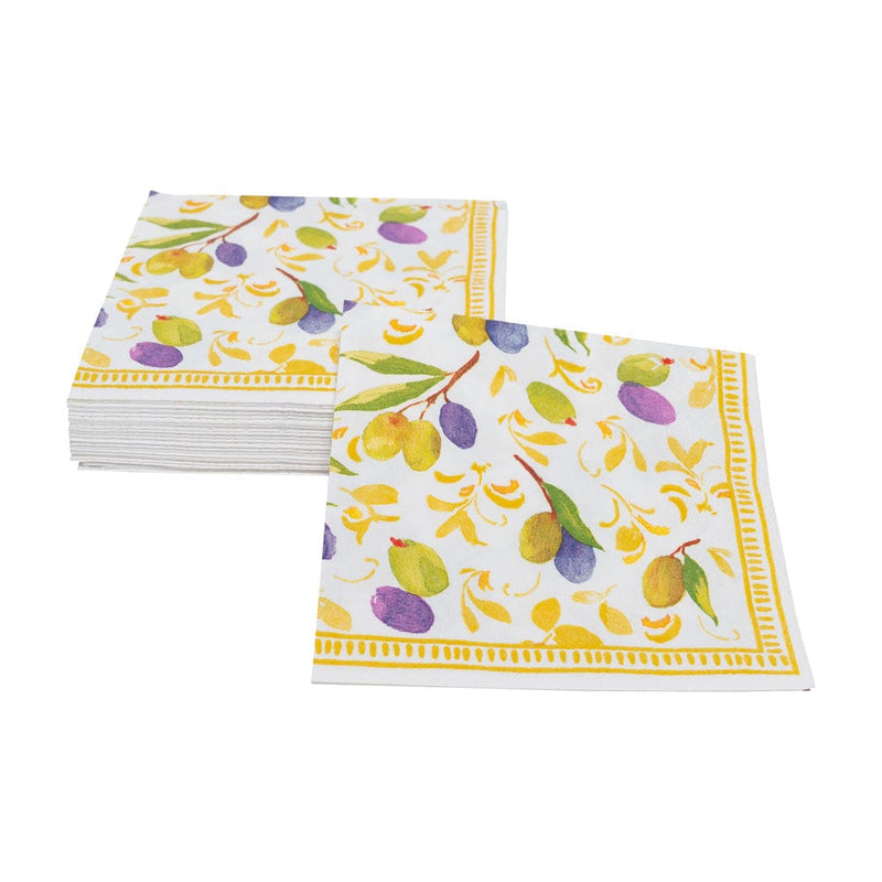 Caspari Mediterranean Dijon Cocktail Napkins - 20 Per Package