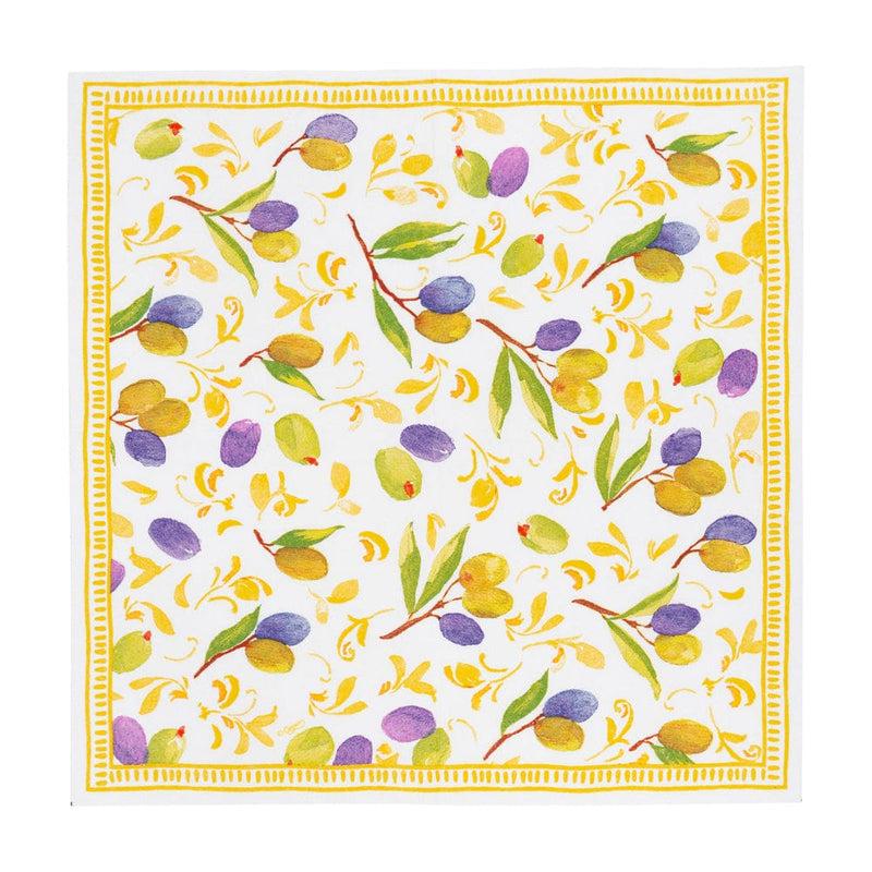 Caspari Mediterranean Dijon Cocktail Napkins - 20 Per Package