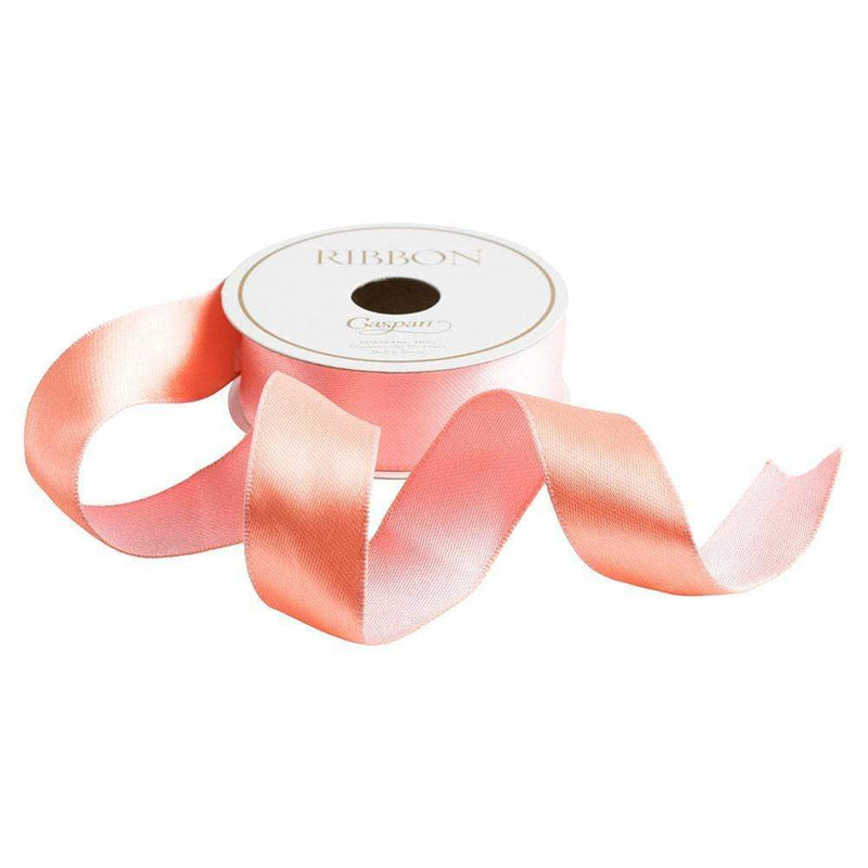 caspari Medium Pink & Salmon Reversible Satin Wired Ribbon - 10 Yard Spool