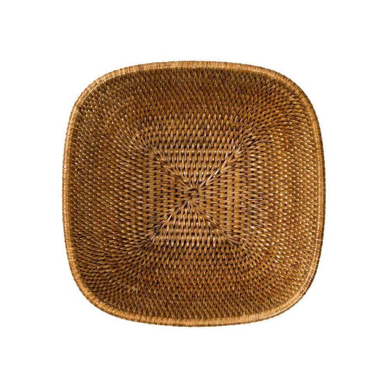 Caspari Medium Rattan Modern High Bowl In Dark Natural - 1 Each