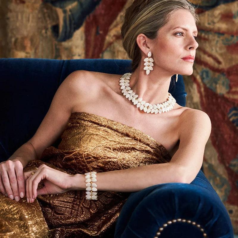 Caspari Mermaid Garden Vine Necklace - Mother Of Pearl