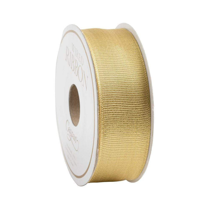 Caspari Metallic Gold Grosgrain Wired Ribbon - 6 Yard Spool