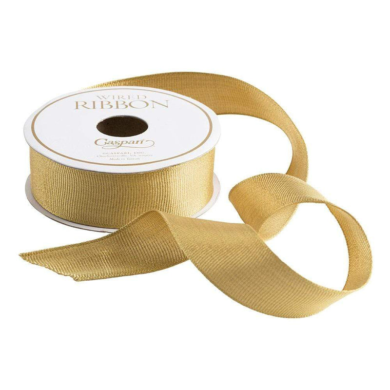 caspari Metallic Gold Grosgrain Wired Ribbon - 6 Yard Spool