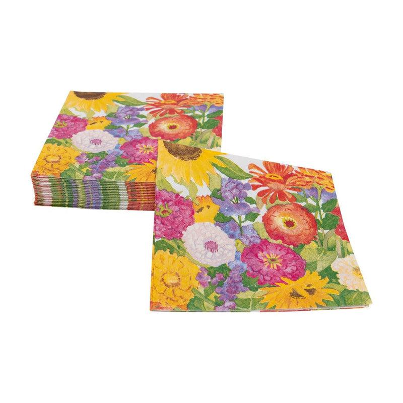 Caspari Midsummer Blooms Cocktail Napkins - 20 Per Package