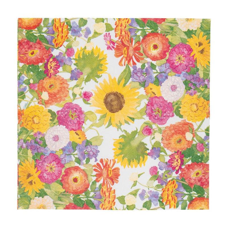 Caspari Midsummer Blooms Cocktail Napkins - 20 Per Package