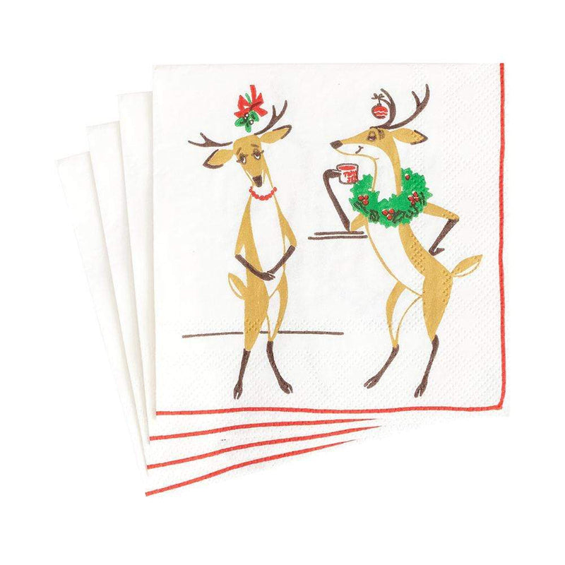 caspari Mistletoe Meets Toddy Paper Cocktail Napkins - 20 Per Package