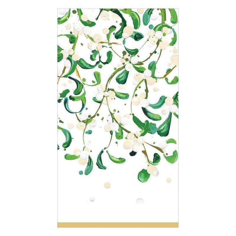 caspari Modern Mistletoe Paper Guest Towel Napkins - 15 Per Package