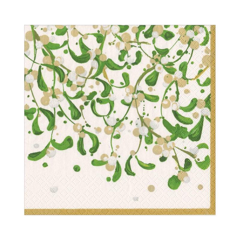 caspari Modern Mistletoe Paper Luncheon Napkins - 20 Per Package