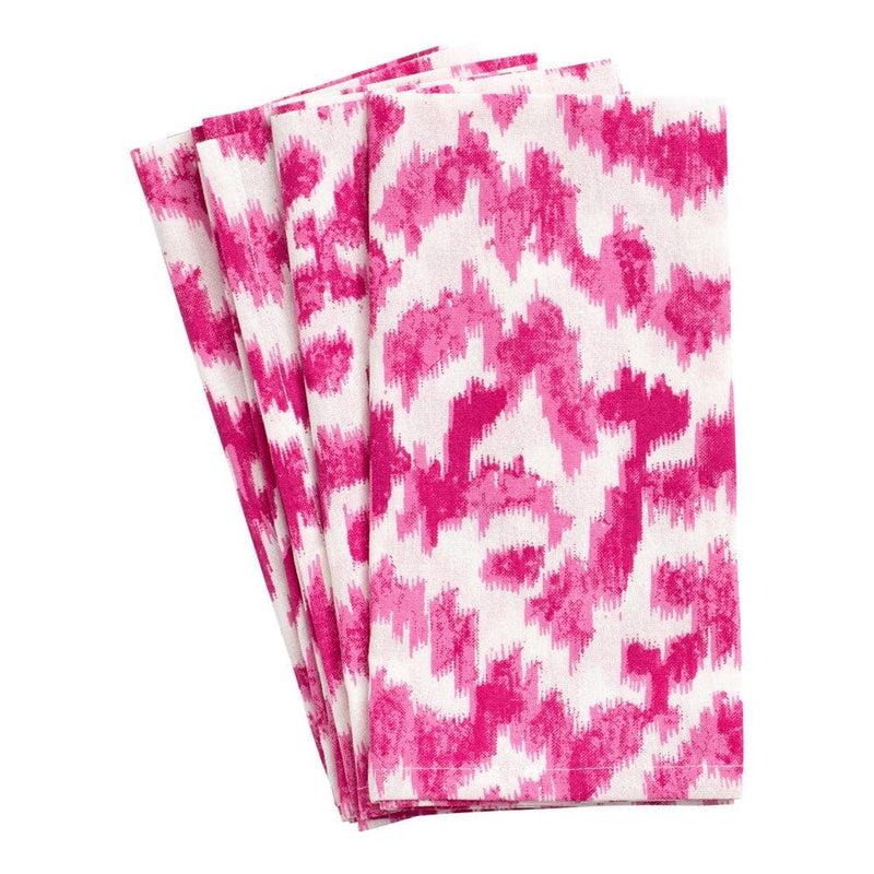 Caspari Modern Moiré Cloth Dinner Napkins In Fuchsia - Set Of 4