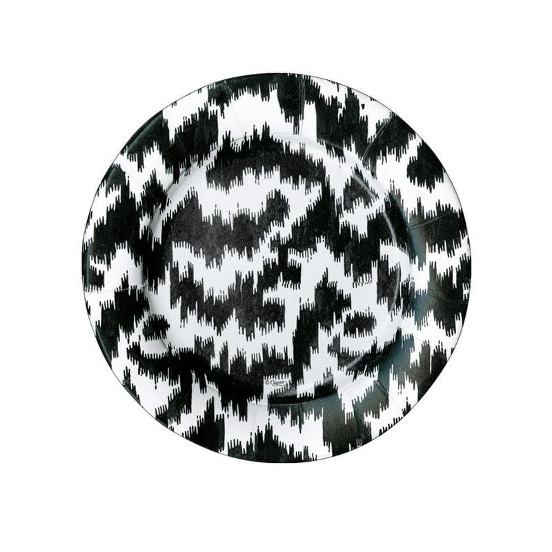 caspari Modern Moiré Paper Salad & Dessert Plates in Black - 8 Per Package