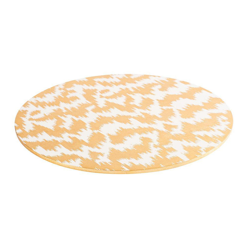 Caspari Modern Moiré Round Lacquer Placemat In Gold - 1 Each