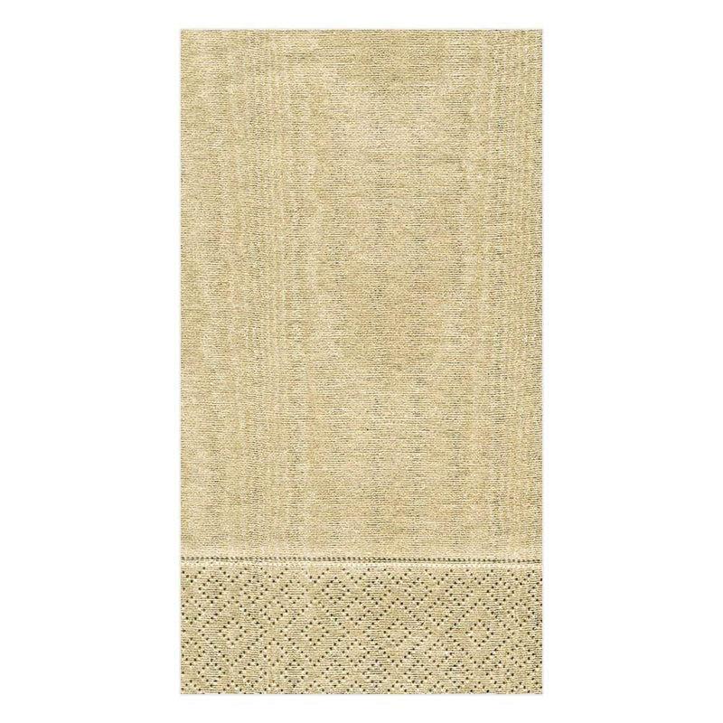 caspari Moiré Paper Guest Towel Napkins in Gold - 15 Per Package