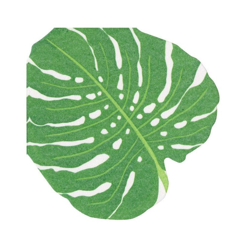 caspari Monstera Die-Cut Paper Linen Party Napkins - 15 Per Package caspari Monstera Die-Cut Paper Linen Party Napkins - 15 Per Package