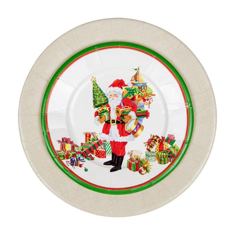 Caspari Mr. Claus Paper Salad & Dessert Plates - 8 Per Package