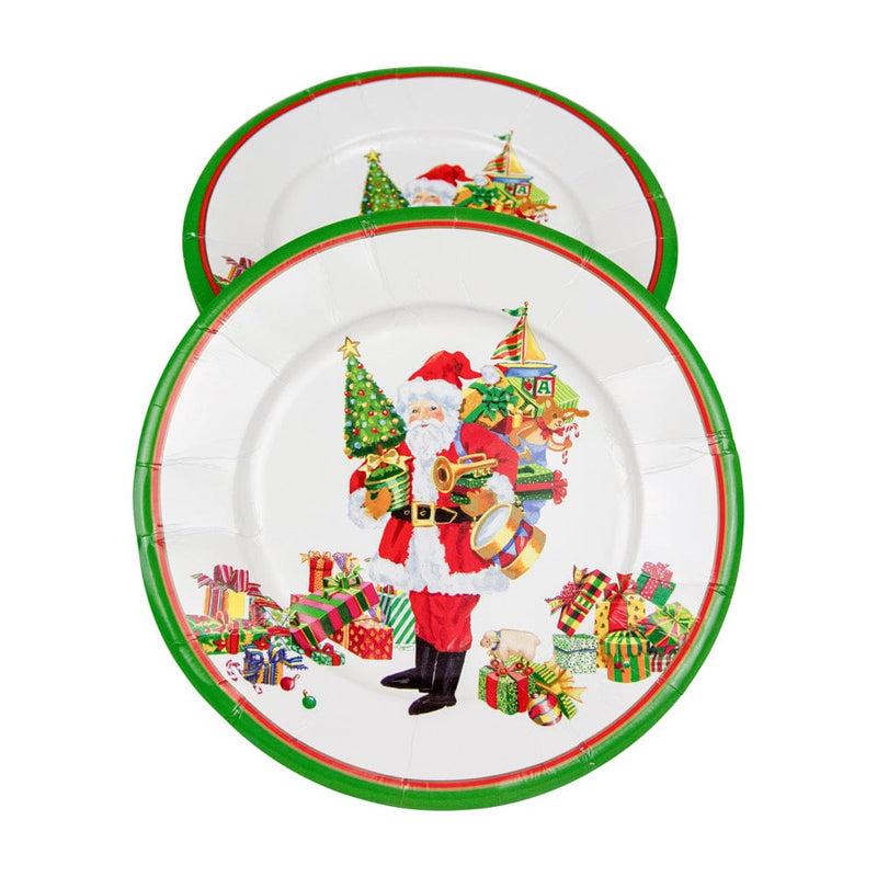 Caspari Mr. Claus Paper Salad & Dessert Plates - 8 Per Package