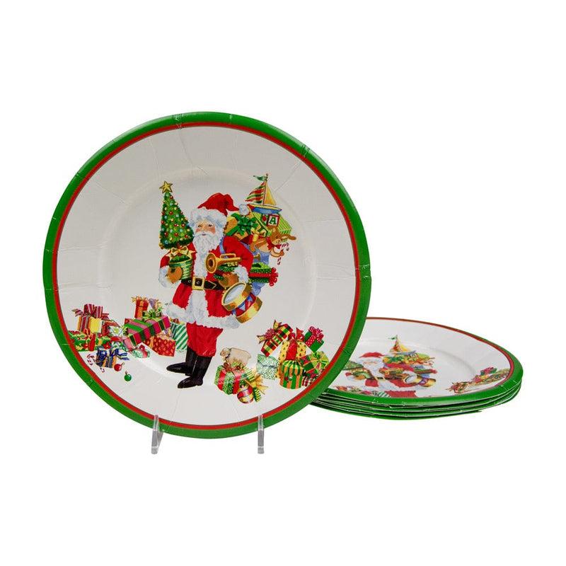 Caspari Mr. Claus Paper Salad & Dessert Plates - 8 Per Package