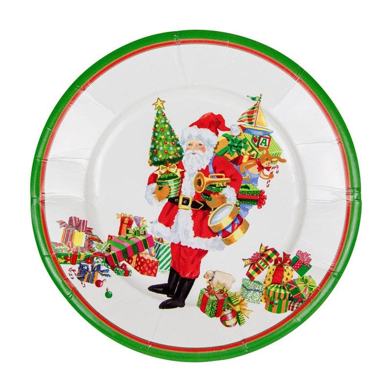 caspari Mr. Claus Paper Salad & Dessert Plates - 8 Per Package