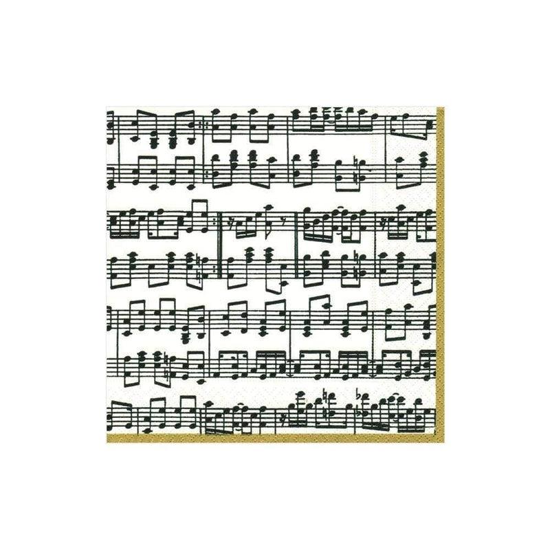 Caspari Musica Paper Cocktail Napkins - 20 Per Package