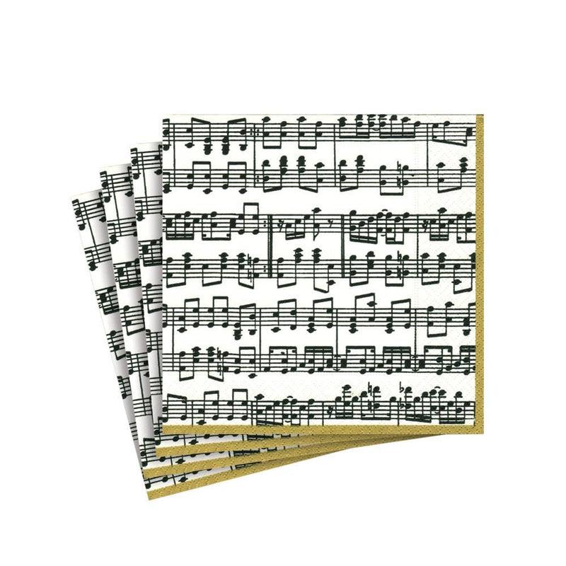 caspari Musica Paper Cocktail Napkins - 20 Per Package