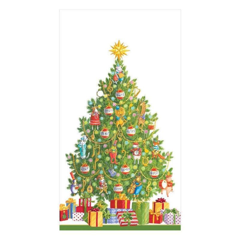 Caspari Musical Jamboree Tree Paper Guest Towel Napkins - 15 Per Package