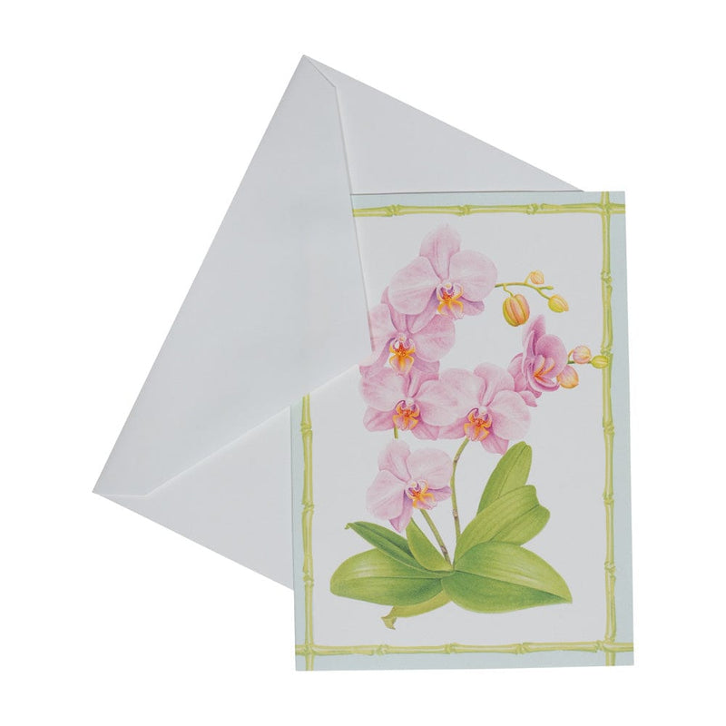 Caspari Orchid Conservatory Boxed Note Cards - 8 Note Cards & 8 Envelopes
