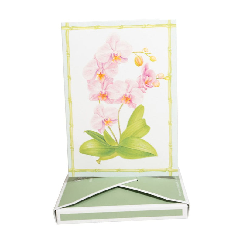 Caspari Orchid Conservatory Boxed Note Cards - 8 Note Cards & 8 Envelopes
