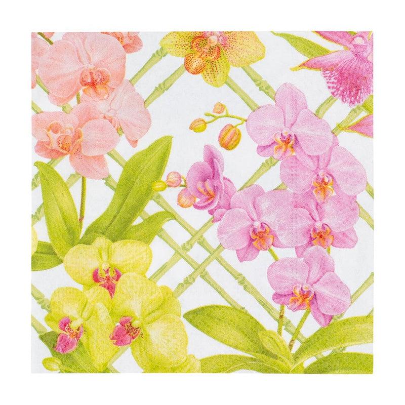 caspari Orchid Conservatory Cocktail Napkins - 20 Per Package