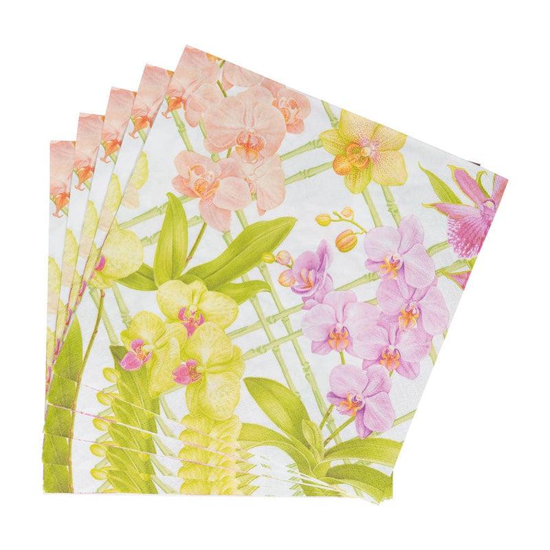 Caspari Orchid Conservatory Dinner Napkins - 20 Per Package