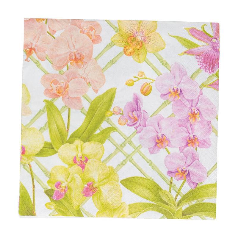 Caspari Orchid Conservatory Dinner Napkins - 20 Per Package