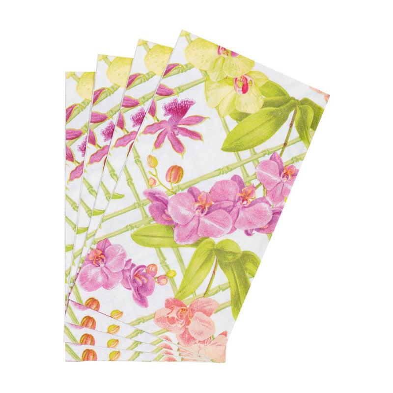 Caspari Orchid Conservatory Guest Towel Napkins - 15 Per Package