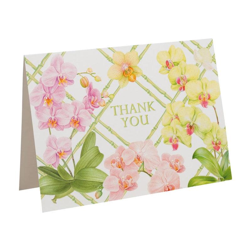 Caspari Orchid Conservatory Thank You Notes - 8 Note Cards & 8 Envelopes