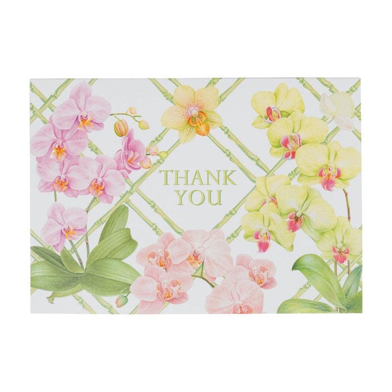 caspari Orchid Conservatory Thank You Notes - 8 Note Cards & 8 Envelopes