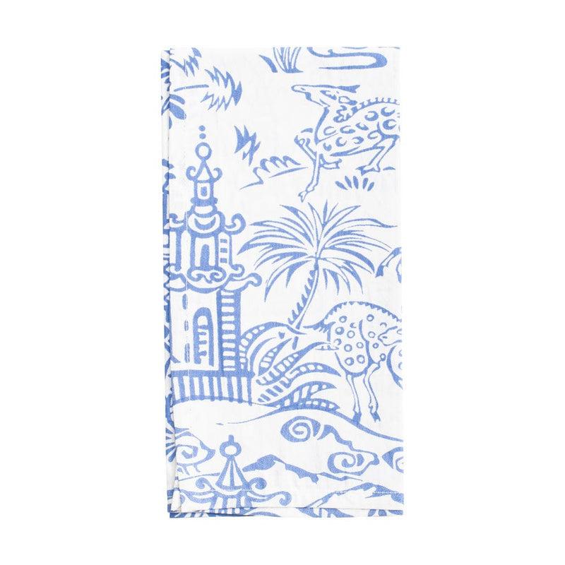 caspari Pagoda Toile Cotton Dinner Napkins in Blue & White - Set of 4 caspari Pagoda Toile Cotton Dinner Napkins in Blue & White - Set of 4
