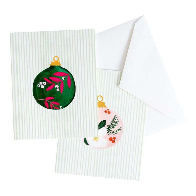Caspari Painted Ornaments Assorted Boxed Note Cards - 10 Note Cards & 10 Envelopes