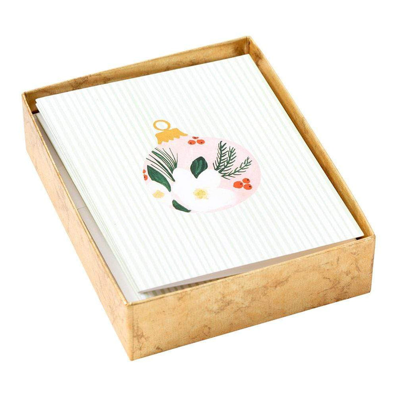 Caspari Painted Ornaments Assorted Boxed Note Cards - 10 Note Cards & 10 Envelopes