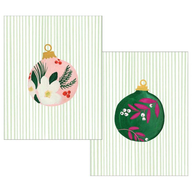 Caspari Painted Ornaments Assorted Boxed Note Cards - 10 Note Cards & 10 Envelopes