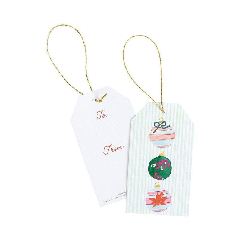 Caspari Painted Ornaments Classic Foil Gift Tags - 4 Per Package