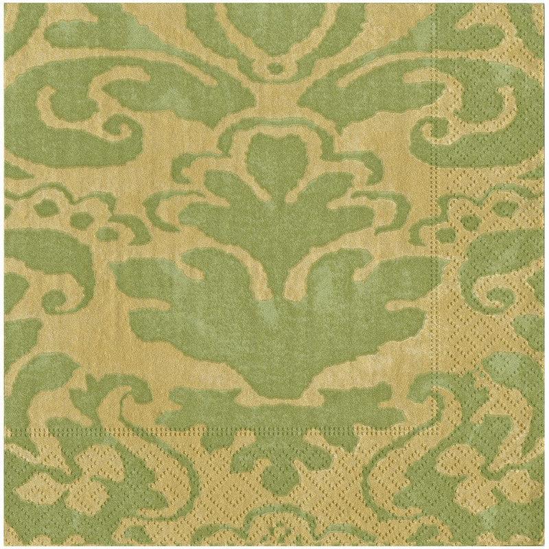 caspari Palazzo Paper Dinner Napkins in Moss Green - 20 Per Package