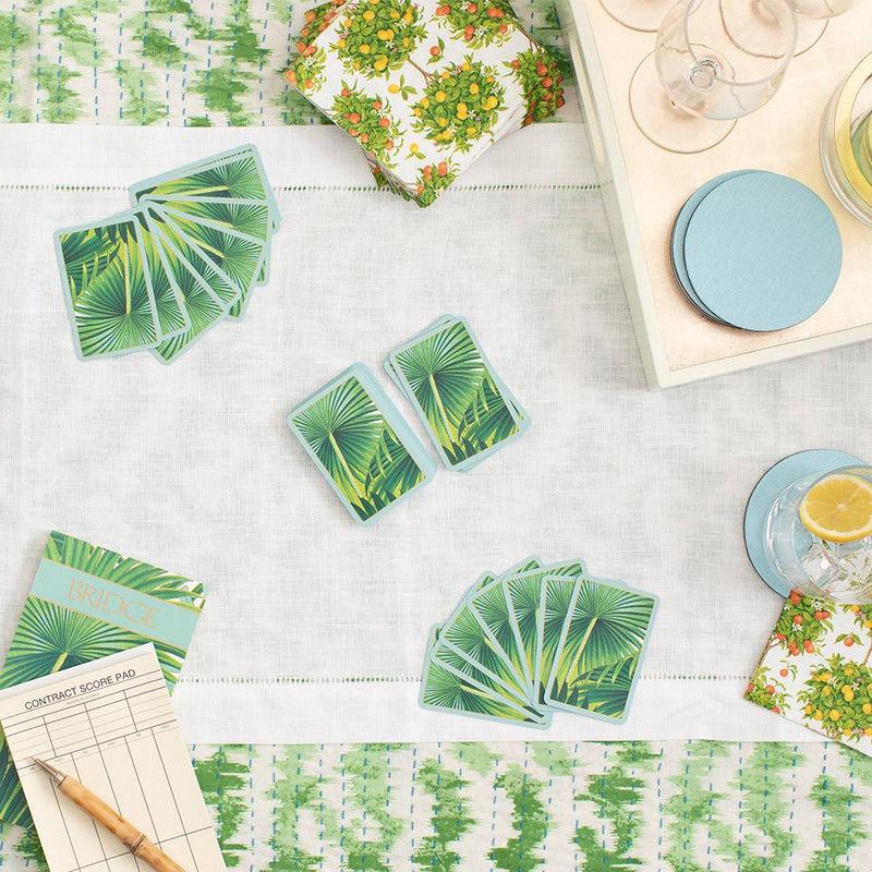 Caspari Palm Fronds Large Type Playing Cards - 2 Decks Included