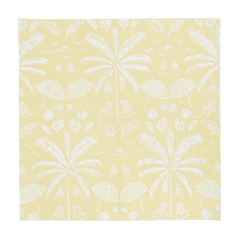 Caspari Palms And Parasols Key Lime Cocktail Napkins - 20 Per Package