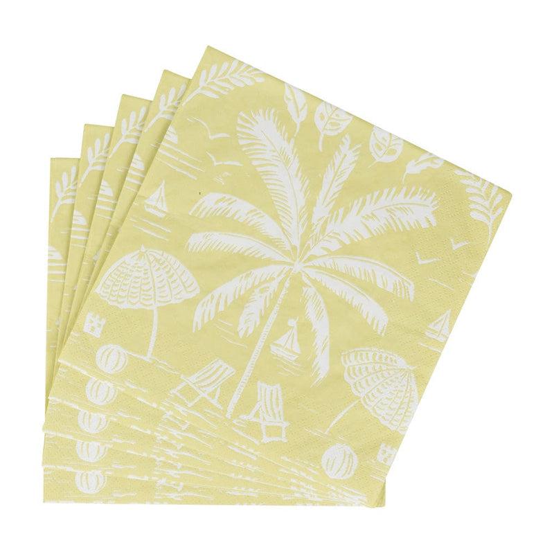 Caspari Palms And Parasols Key Lime Luncheon Napkins - 20 Per Package